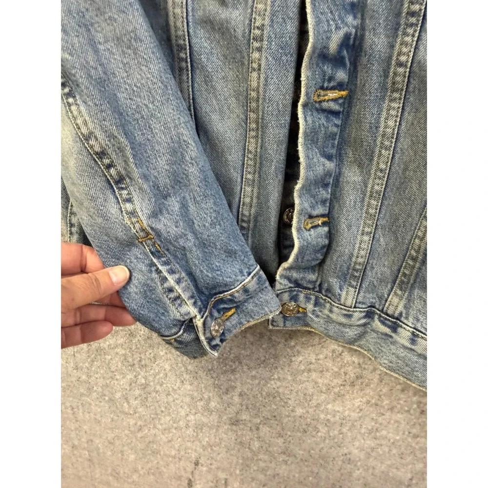 H&M &Denim Light Wash Jean Trucker Jacket Womens Size 8‎ Blue Cotton Classic